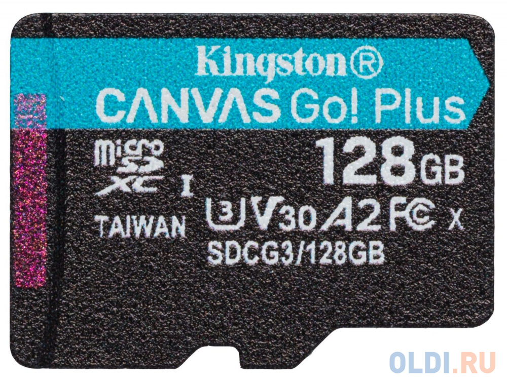 Флеш карта microSDXC 128Gb  Kingston, UHS-II Class U3 V30 A2, чтение: 170Мб/с, запись: 90Мб/с, без адаптера <SDCG3/128GBSP> переход мультимир 73х50 мм