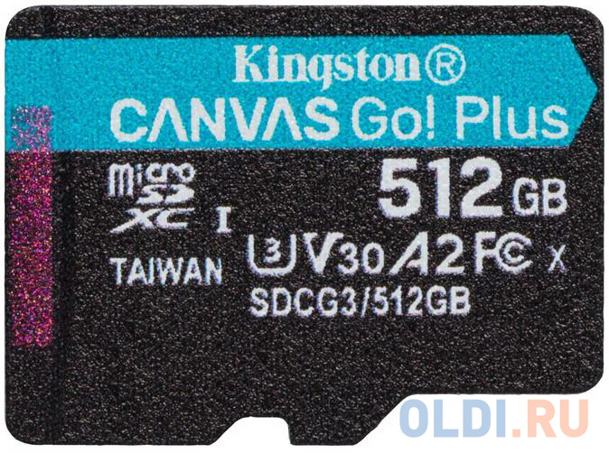 Карта памяти microSDXC 512Gb Kingston Canvas Go Plus карта памяти microsdxc 512gb sandisk sdsqxcd 512g gn6ma