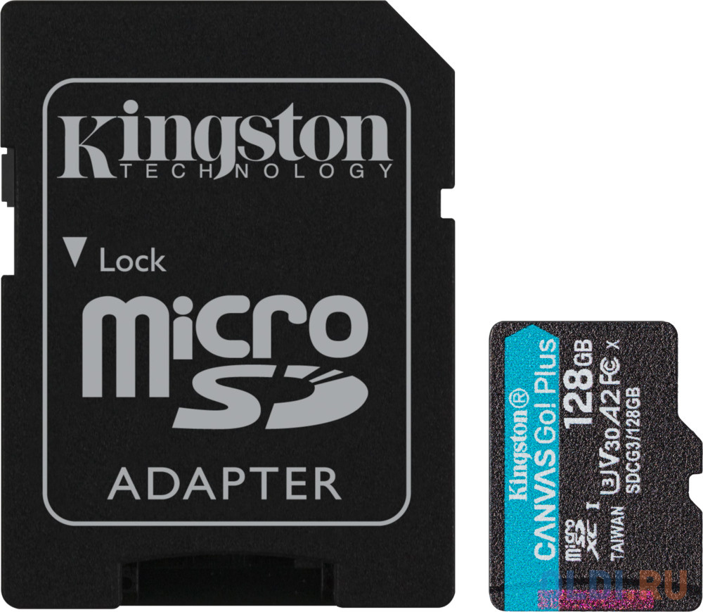 Карта памяти microSDXC Canvas Go Plus, 128 Гб, UHS-I, U3, V30, A2, с адаптером карта памяти microsdxc 128gb cl10 u1 c адаптером и usb картридером flexis