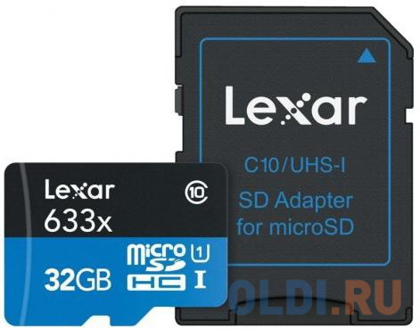 

LEXAR 32GB High-Performance 633x microSDHC UHS-I, up to 100MB/s read 20MB/s write C10 A1 V10 U1, Global