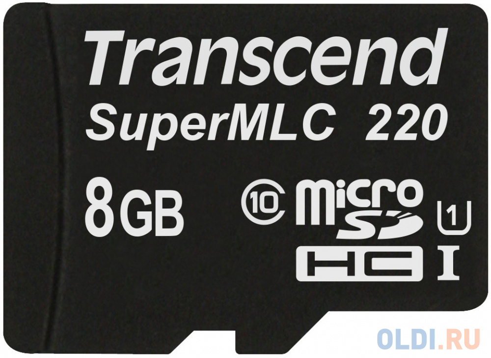 

Промышленная карта памяти microSDHC Transcend 220I, 8 Гб Class 10 U1 UHS-I SuperMLC, темп. режим от -40 до +85, без адаптера