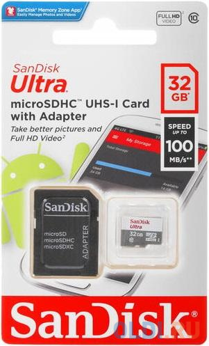   microSDHC 32Gb SanDisk SDSQUNR-032G-GN3MA Ultra