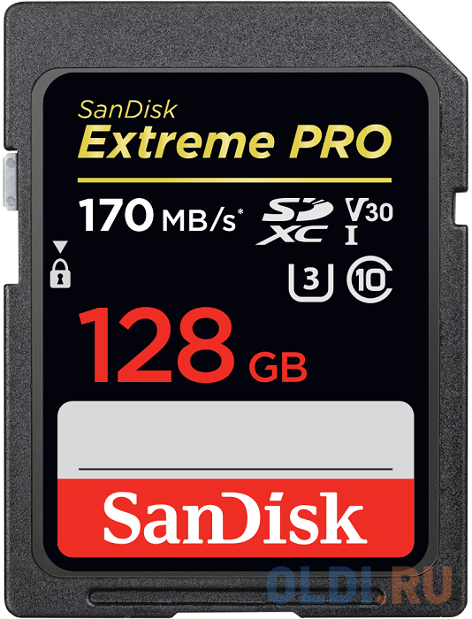 Карта памяти SDXC 128GB SanDisk Extreme Pro UHS-I V30 U3 (SDSDXXY-128G-GN4IN)