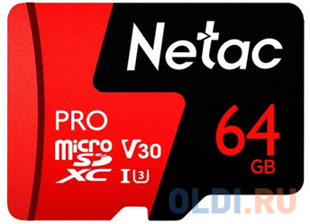 Netac MicroSD card P500 Extreme Pro 64GB, retail version w/o SD adapter