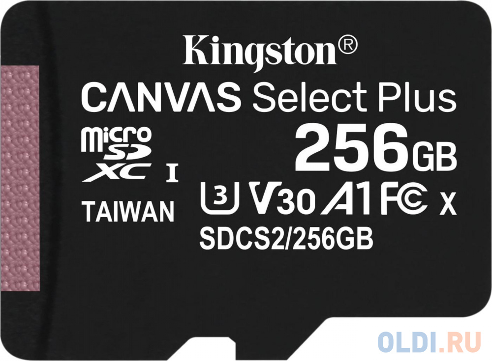 Флеш карта microSDHC 256Gb Class10 Kingston SDCS2/256GB CanvSelect Plus + adapter adapter s prohodnoy truboy dlya prozhektora dlya gidromassazhnyh vann pahlen 12632