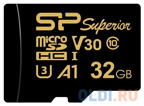 Карта памяти microSDHC 32Gb Silicon Power Superior Golden