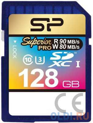 Карта памяти SD XC 128Gb Silicon Power Superior Pro флеш карта sd 128gb sandisk sdxc class 10 uhs i ultra 140mb s
