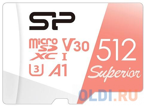 Флеш карта microSD 512GB Silicon Power Superior A1 microSDXC Class 10 UHS-I U3 100/80 Mb/s