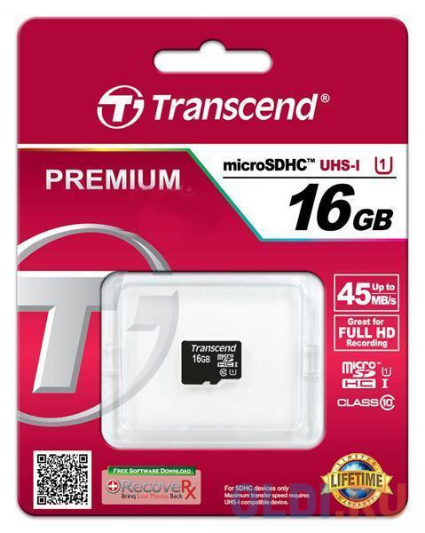   MicroSDHC 16GB Transcend UHS-I U1 (TS16GUSDCU1)
