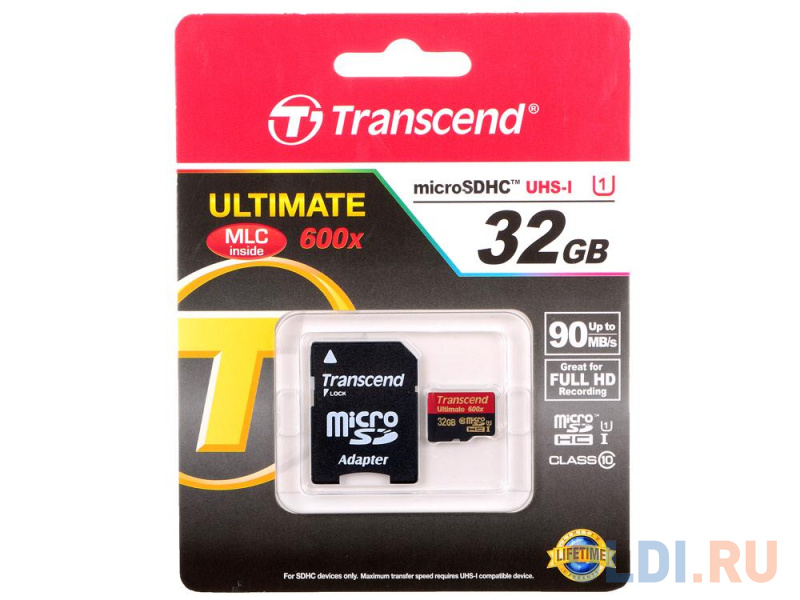 

Карта памяти MicroSDHC 32GB Transcend Class10 U1 UHS-I Ultimate (TS32GUSDHC10U1)