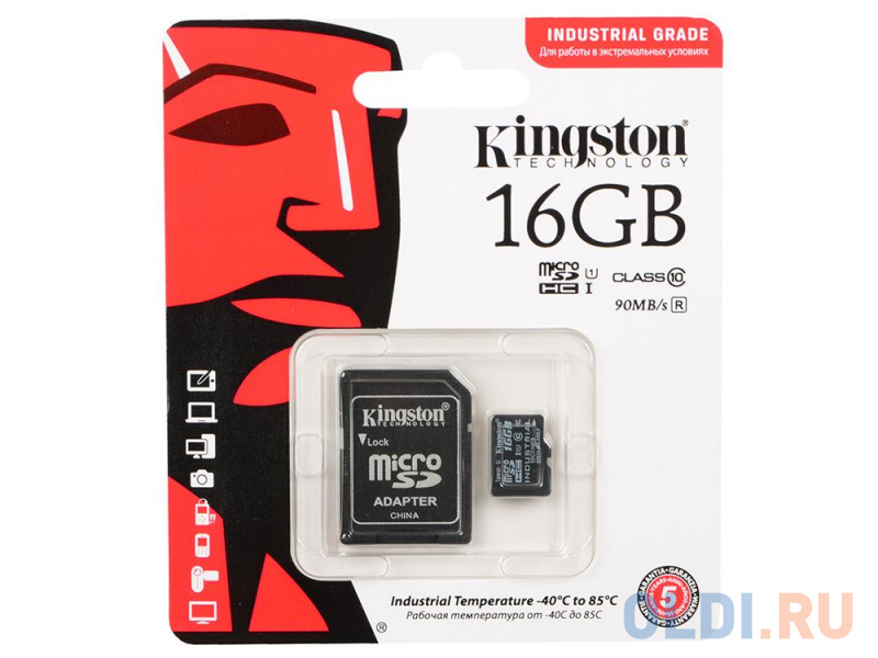 

Карта памяти Micro SDHC 16GB Class 10 Kingston SDCIT/16GB + адаптер SD