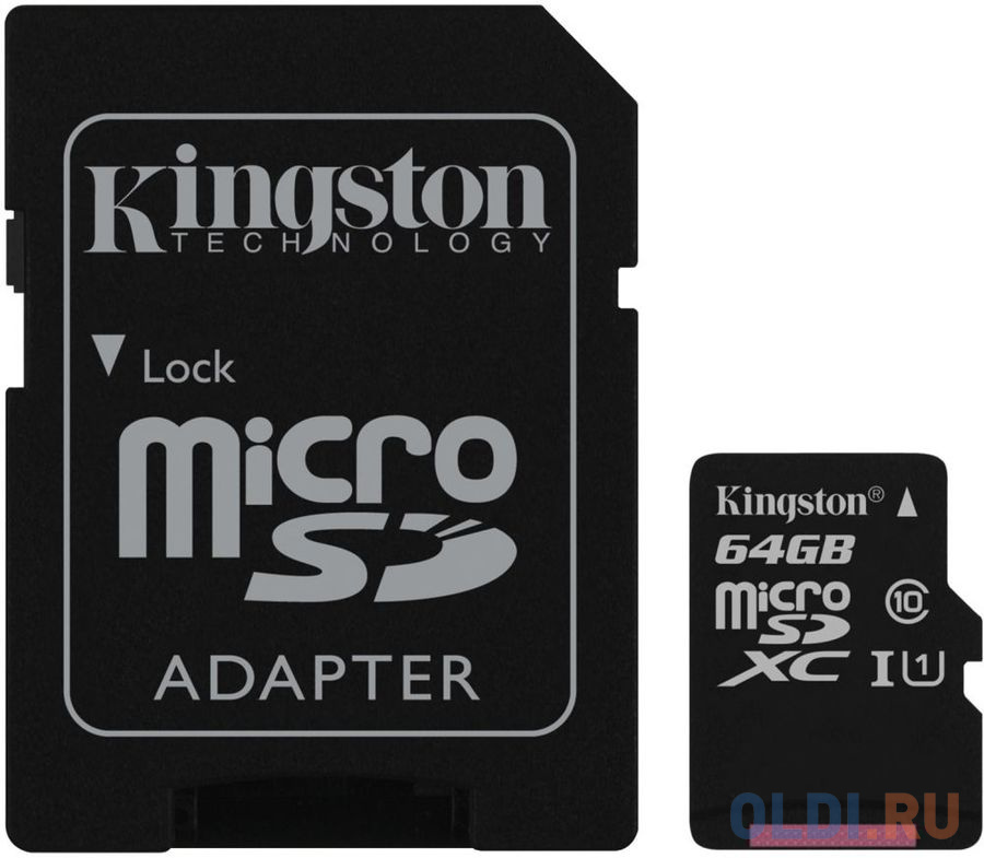 

Карта памяти MicroSDXC 64GB Kingston Canvas Select 80R CL10 UHS-ISP с адаптером (SDCS/64GB)