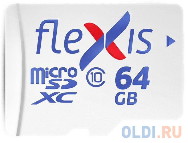 Карта памяти microSDXC Flexis, 64 Гб, UHS-I Class 10 U1, без адаптера