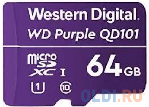 

Флеш карта microSDXC 64Gb Class10 WD WDD064G1P0C Purple w/o adapter
