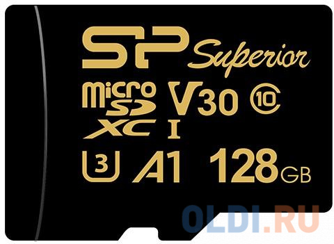 Флеш карта microSD 128GB Silicon Power Superior Golden A1 microSDXC Class 10 UHS-I U3 A1 100/80 Mb/s (SD адаптер) флеш накопитель 128gb mirex unit usb 3 0 синий