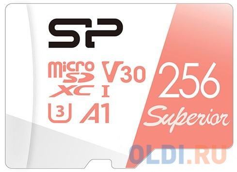 Флеш карта microSD 256GB Silicon Power Superior A1 microSDXC Class 10 UHS-I U3 100/80 Mb/s (SD адаптер)