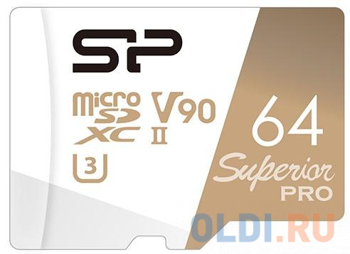 Флеш карта microSD 64GB Silicon Power Superior Pro A2 microSDXC Class 10 UHS-II U3 V90 290/160 Mb/s (SD адаптер)