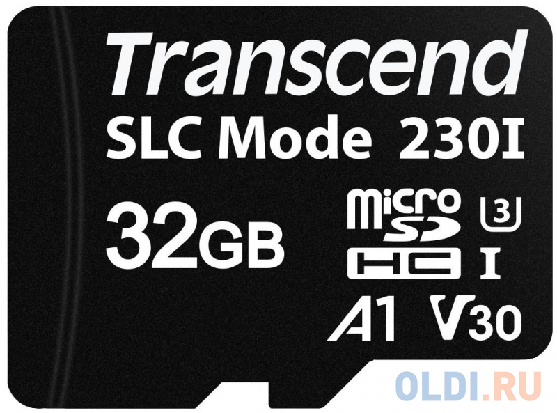 

Промышленная карта памяти microSD Transcend 230I, 32 Гб 3D NAND TLC, темп. режим от -40 до +85, без адаптера