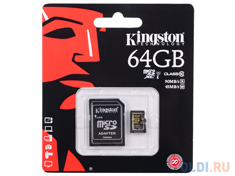 Карта памяти 128gb kingston sdcs2 128gb microsdxc class 10 uhs i sd adapter