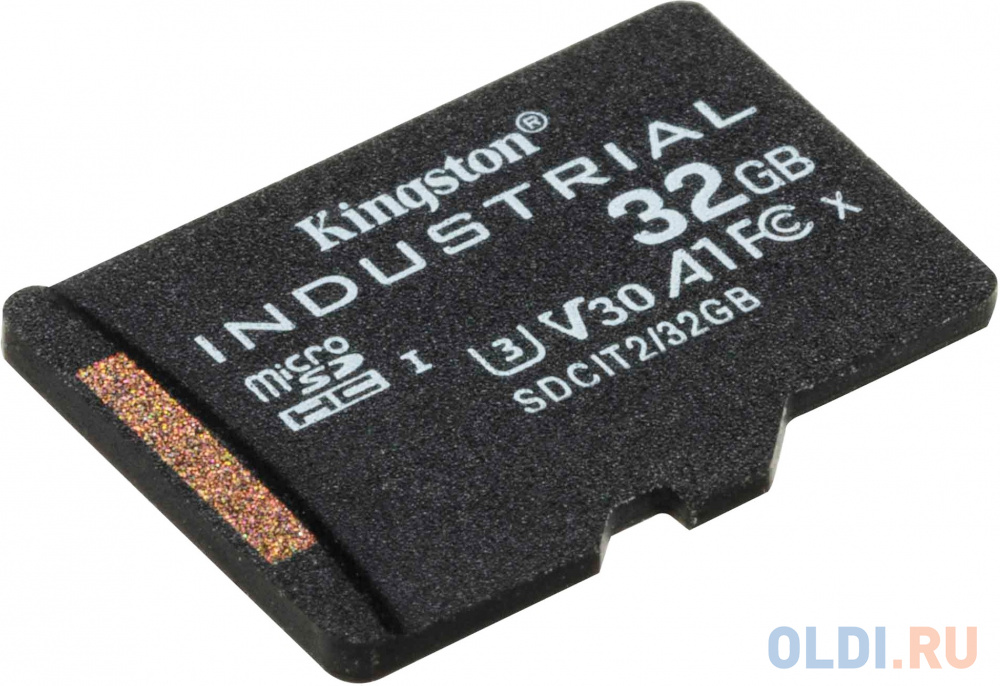 Промышленная карта памяти microSDHC Kingston, 32 Гб Class 10 UHS-I U3 V30 A1 TLC в режиме pSLC, темп. режим от -40? до +85?, с адаптером промышленная карта памяти compactflash transcend 170 64 гб mlc темп режим от 25 до 85