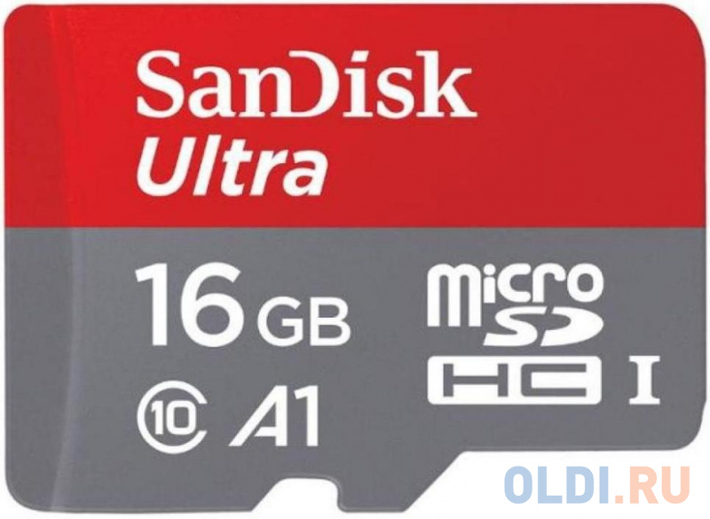 

Флеш карта microSD 16GB SanDisk microSDXC Class 10 Ultra (SD адаптер) UHS-I A1 100MB/s