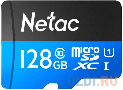 Карта памяти NeTac P500 Standard MicroSDXC 128GB U1/C10 up to 80MB/s, retail pack card only карта памяти microsdhc 64gb netac p500