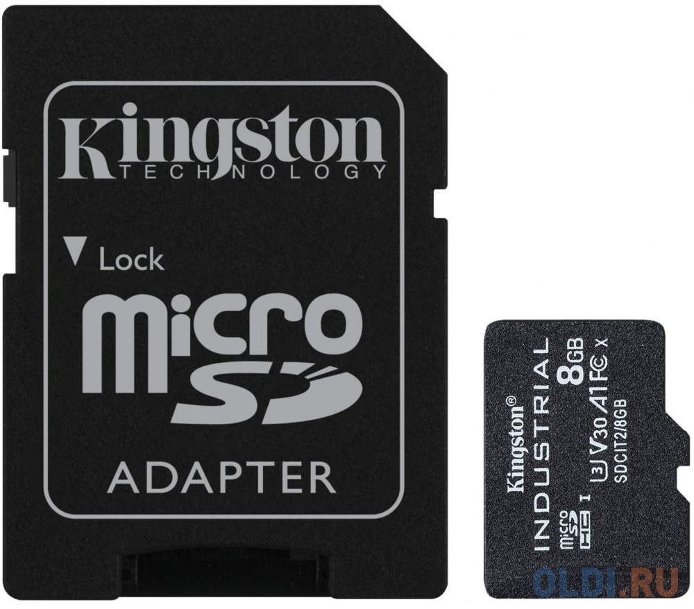 Карта памяти microSDHC 8Gb Kingston SDCIT2/8GB промышленная карта памяти microsdhc transcend 10i 16 гб class 10 mlc темп режим от 40 до 85 без адаптера