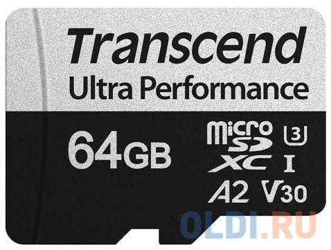 Карта памяти microSD (TransFlash) 64Gb Transcend TS64GUSD340S карта памяти microsdxc transcend 350v высокой надёжности 128 гб uhs i class 10 u1 с адаптером