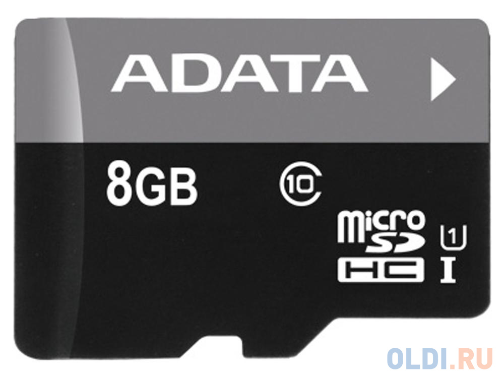 

Карта памяти Micro SDHC 8Gb Class 10 UHS-I A-Data AUSDH8GUICL10-RA1 + адаптер SD