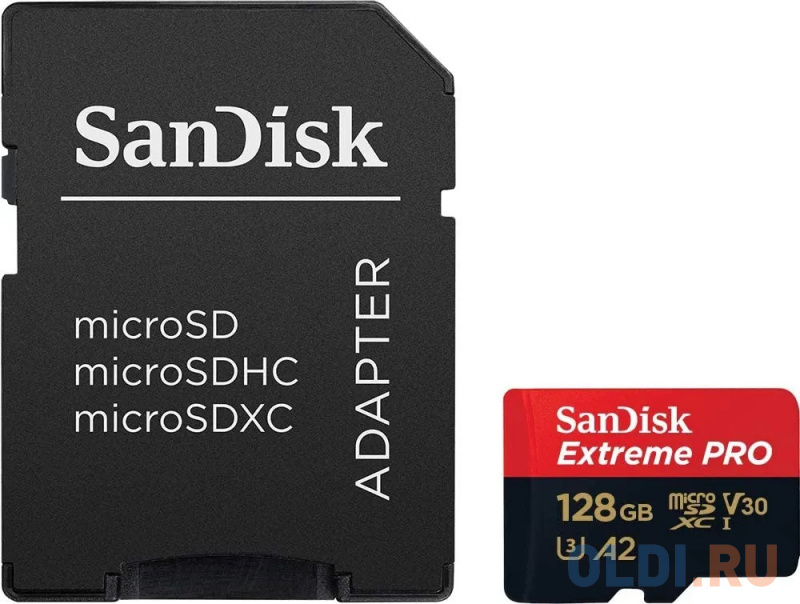 Карта памяти microSDXC 128Gb SanDisk Extreme Pro SDSQXCD-128G-GN6MA флеш карта microsdxc 128gb sandisk ultra class 10 uhs i w90 r 190 мб с sdsqxaa 128g gn6ma адаптер на sd