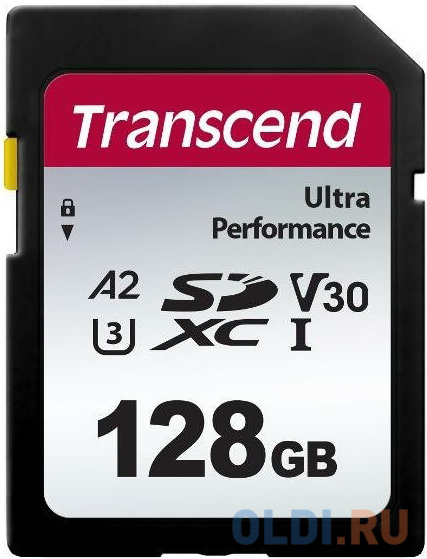 Карта памяти SDXC Transcend 340S, 128 Гб, UHS-I Class U3 V30 A2