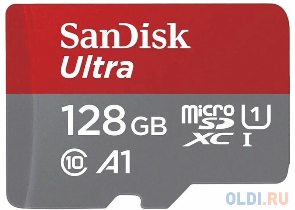 Micro SecureDigital 128Gb SanDisk Ultra microSDXC class 10 UHS-1 (SDSQUAB-128G-GN6MN)