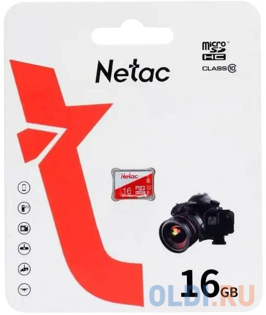 Флеш карта microSDHC 16Gb Netac P500 ECO (50/95 Mb/s, no adapter) (NT02P500ECO-016G-S)