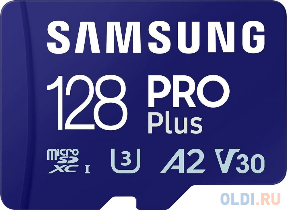 Флеш карта microSDXC 128GB Samsung PRO Plus Class 10, A2, V30, UHS-I (U3), W 130 МБ/с, R 180 МБ/с, &lt;MB-MD128SA/EU& amp;gt; адаптер на SD - MB-MD128SA/EU