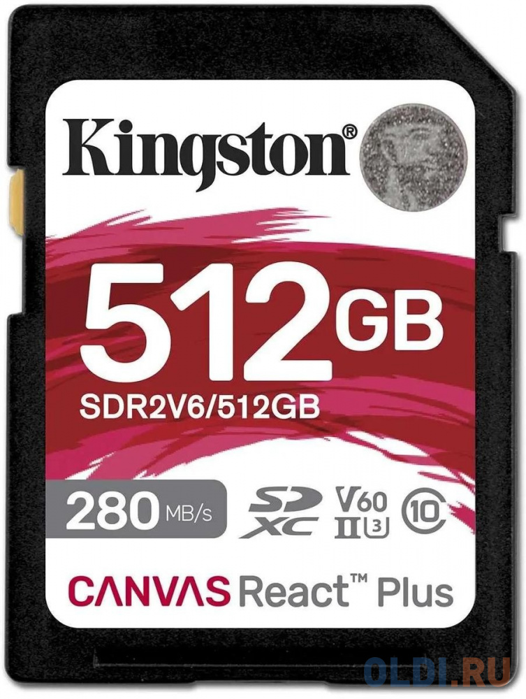 

Карта памяти SD XC 512 ГбGb Kingston Canvas React Plus