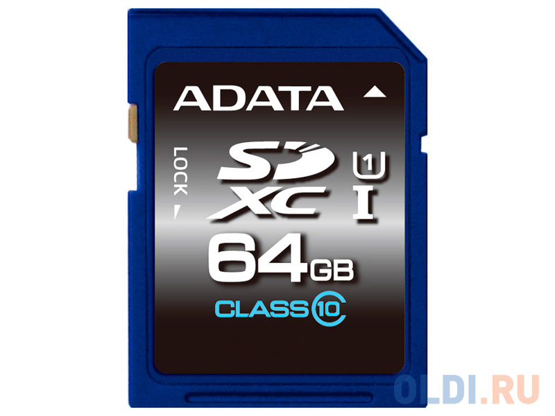 Карта памяти 64GB ADATA Premier SDXC/UHS-I class 10 (50/33МБ/с) - ASDX64GUICL10-R