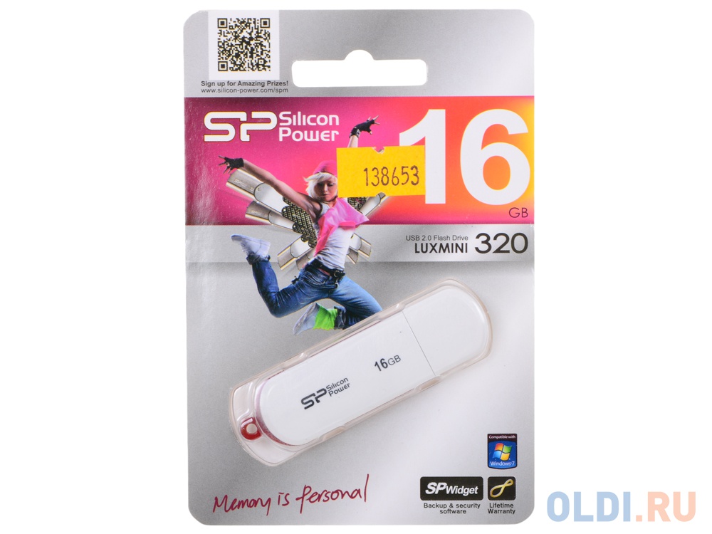   16GB USB Drive <USB 2.0 Silicon Power LuxMini 320 White (SP016GBUF2320V1W)