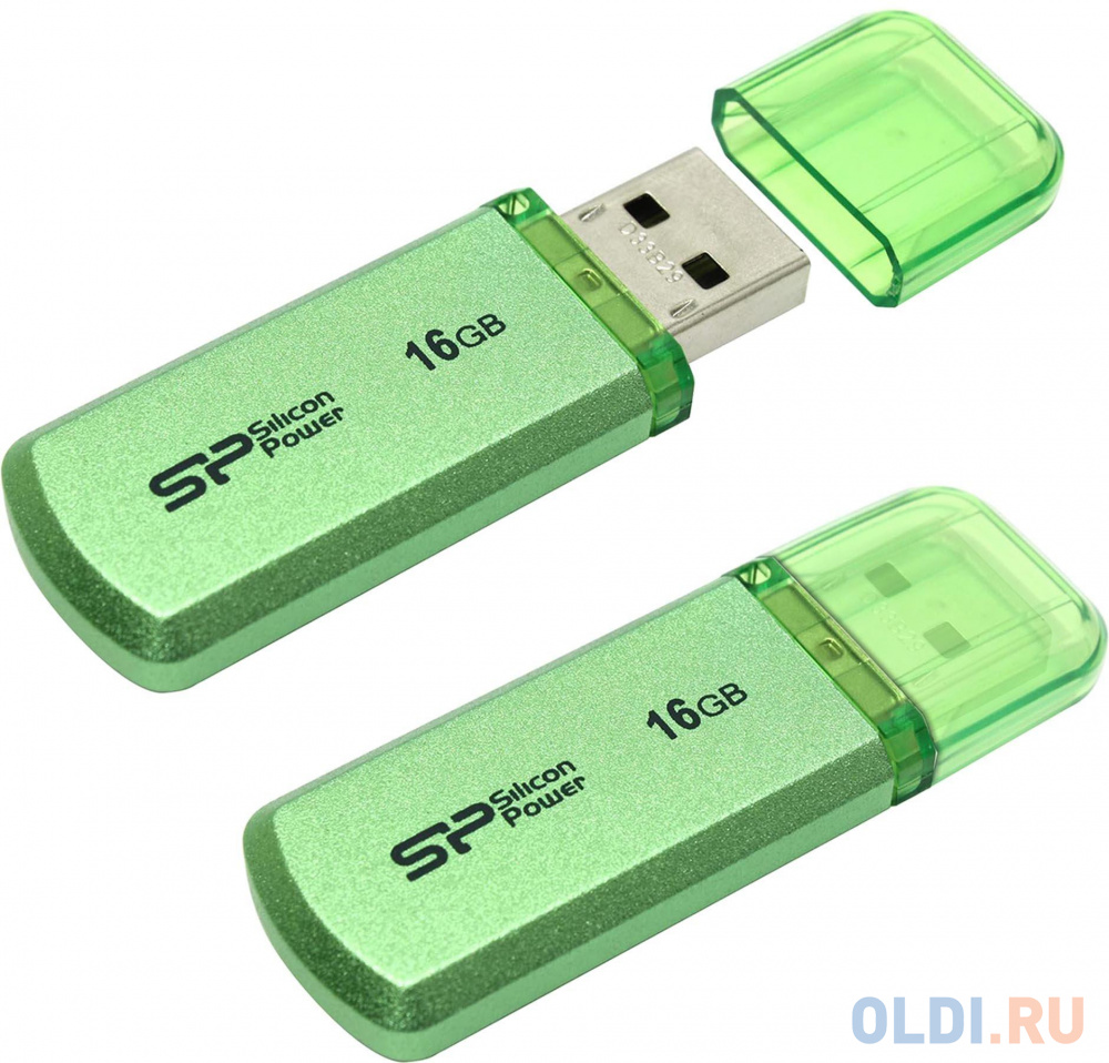Внешний накопитель 16GB USB Drive <USB 2.0 Silicon Power Helios 101 Green (SP016GBUF2101V1N) - фото 2