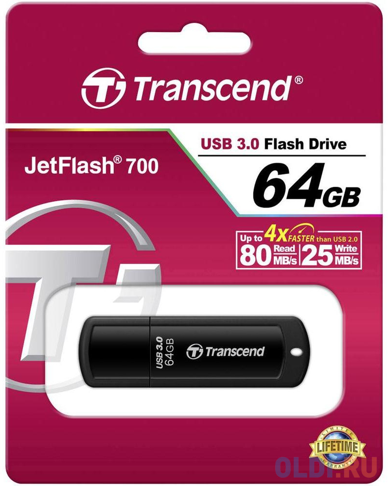 Внешний накопитель 64GB USB Drive &lt;USB 3.0 Transcend 700 (TS64GJF700) Вид№4