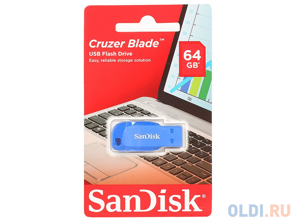 Внешний накопитель 64GB USB Drive <USB 2.0 SanDisk Cruzer Blade (SDCZ50C-064G-B35BE) - фото 1