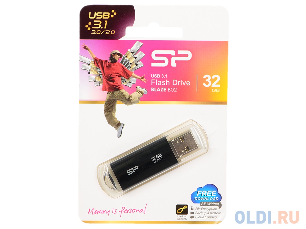 Внешний накопитель 32GB USB Drive USB 3.0 Silicon Power Blaze B02 Black (SP032GBUF3B02V1K)