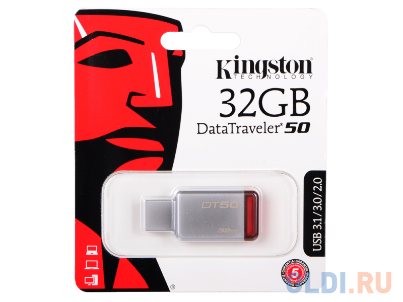 

Флешка USB 32Gb Kingston DataTraveler 50 DT50/32GB красный