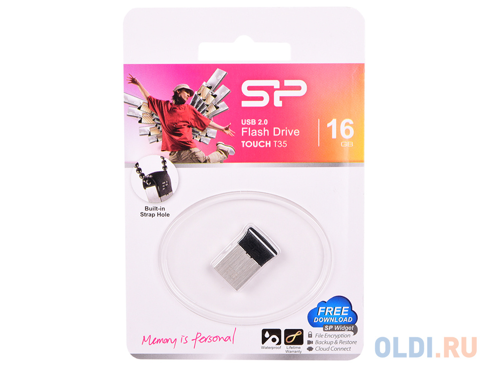 Внешний накопитель 16GB USB Drive <USB 2.0 Silicon Power Touch T35 SP016GBUF2T35V1K черный - фото 1