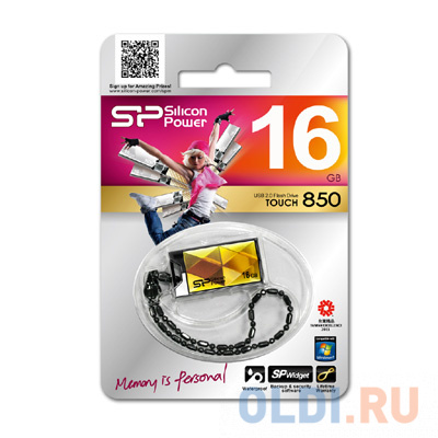 

Внешний накопитель 16GB USB Drive <USB 2.0 Silicon Power Touch 850 Amber (SP016GBUF2850V1A