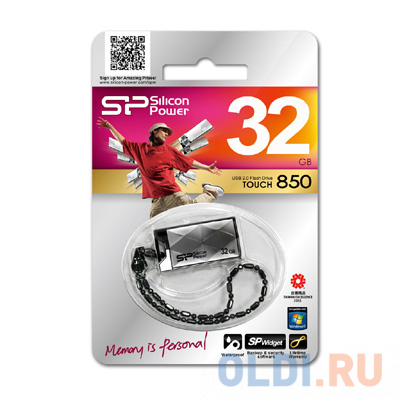 

Внешний накопитель 32GB USB Drive <USB 2.0 Silicon Power Touch 850 Titanium (SP032GBUF2850V1T)