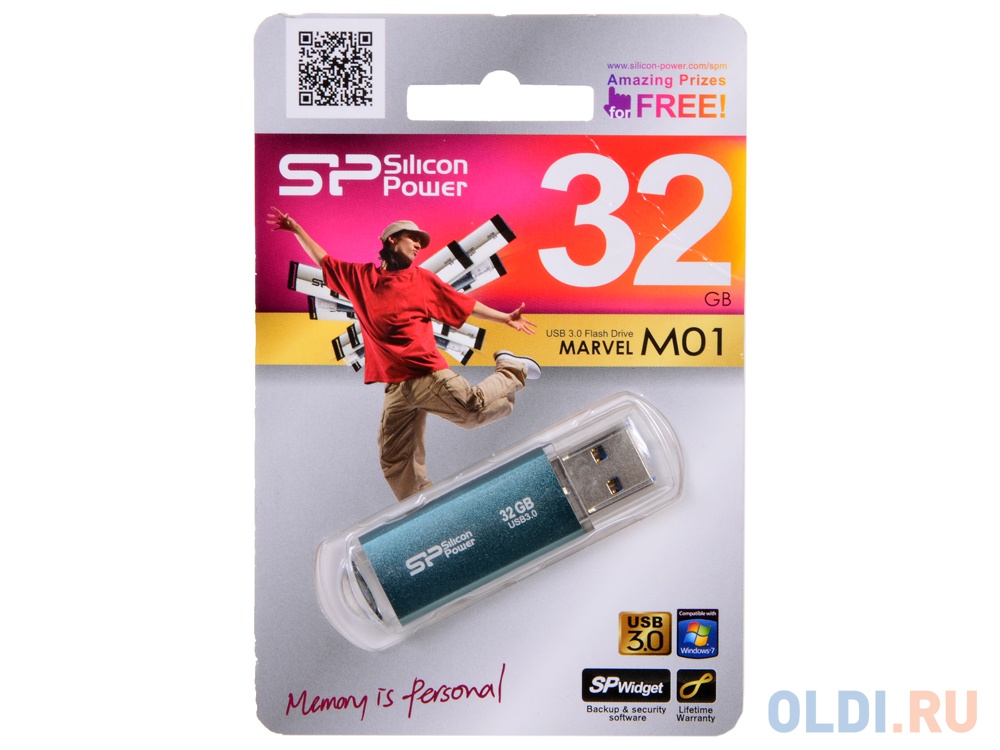 Внешний накопитель 32GB USB Drive <USB 3.0 Silicon Power Marvel M01 (SP032GBUF3M01V1B)