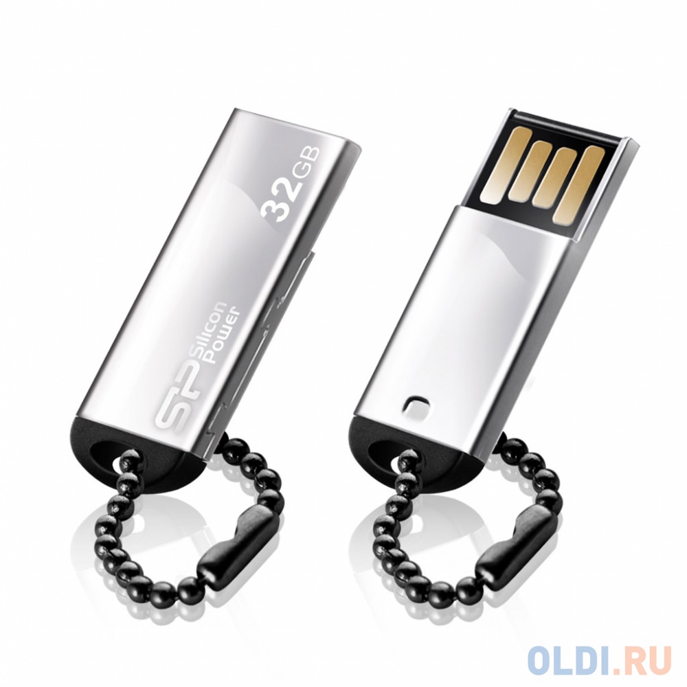 Внешний накопитель 32GB USB Drive <USB 2.0 Silicon Power Touch 830 Silver (SP032GBUF2830V1S)
