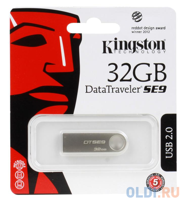 Внешний накопитель 32GB USB Drive <USB 2.0 Kingston DTSE9 (DTSE9H/32GB) DTSE9H/32GB - фото 1