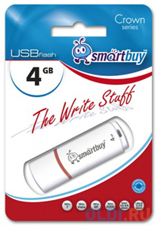 Внешний накопитель 4Gb USB Drive <USB2.0 Smartbuy Crown White (SB4GBCRW-W) - фото 2