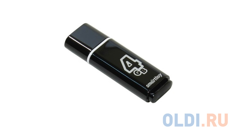 Внешний накопитель 4Gb USB Drive <USB2.0 Smartbuy Glossy series Black (SB4GBGS-K) - фото 2